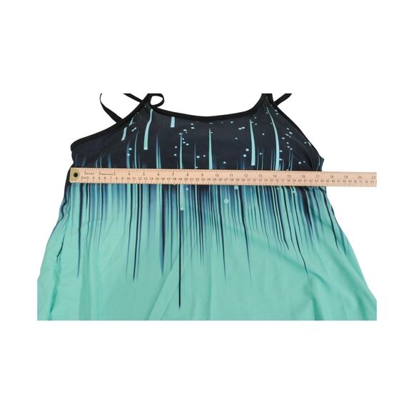 Lady's 2 Piece Tankini Swimsuit with Shorts Green - Picture 4 of 12